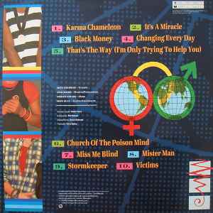 Image of Back Cover of LP - VG/EX - CULTURE CLUB, Colour By Numbers (Virgin; V 2285, UK 1983, Insert), Small sticker mark to sleeve varnish.,  - 1616198C