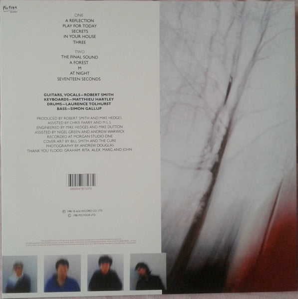 Image of Back Cover of LP - EX/EX - THE CURE, Seventeen Seconds (Fiction; 0602547875372, Europe 2016 Reissue, Inner, 180 Gram Vinyl), Opened Instore, Still In Stickered Shrinkwrap,  - 3726195E
