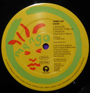 Image of Front Cover of 12" - /G+ - JANET LEE DAVIS, Spoiled By Your Love (12" Mix / 7" Mix / Sax Version) / Prove Your Love To me (Mango / Island Records; 12 MNG 770, UK 1990, Plain Sleeve), ,  - 3646308S