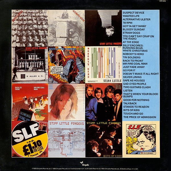 Image of Back Cover of 2xLP - VG+/VG - STIFF LITTLE FINGERS, All The Best (Chrysalis; CTY 1414, UK 1983, Gatefold, Blue Labels.), ,  - 3526074E