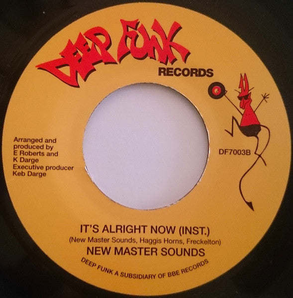 Image of Back Cover of 2424137E: 7" - NEW MASTER SOUNDS, It's Alright Now / It's Alright Now (Inst.) (Deep Funk; DF7003, UK 2001, Plain sleeve) Marks on vinyl.  /VG