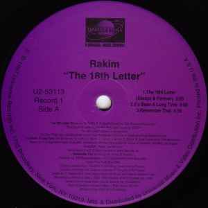 Image of Label Cover of 2xLP - G+/G+ - RAKIM, The 18th Letter (Universal Records; U2-53113, US 1997, Stickered Plain Sleeve), Marks on Rec 2 Side A not affecting play (hence G+ grade). WOL. Wear to sleeve with ringwear & multiple light creases.,  - 4226094E