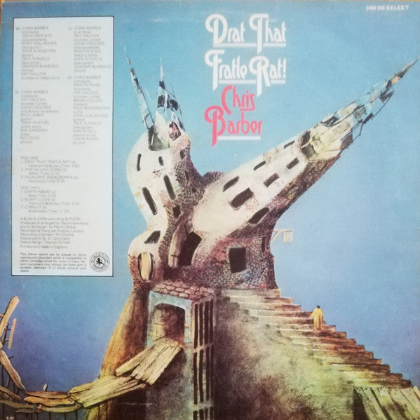 Image of Back Cover of LP - VG/VG - CHRIS BARBER, Drat That Fratle Rat! (Black Lion Records; 2460-208, UK 1972), Hairlines, edge wear,  - 3046009S