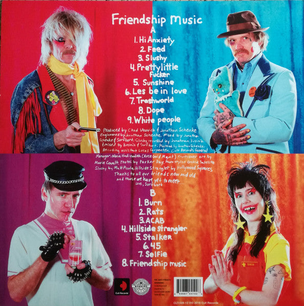 Image of Back Cover of 1434051E: LP - SURFBORT, Friendship Music (Cult Records; CLT-028-12, US 2018, Picture Sleeve, Insert, Poster, Download Code, Blue Vinyl)   NEW/NEW