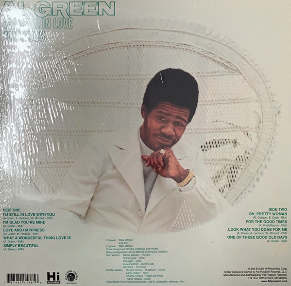 Image of Back Cover of LP - NEW/NEW - AL GREEN, I'm Still In Love With You (Fat Possum Records; FPH1136-1, US 2009 Reissue, Picture Sleeve), , Al Green's fifth studio album, "I'm Still In Love With You," was released on October 23rd, 1972. Although Al Green's second long-player from 1972 has the same sexy style as his previous album, "I'm Still In Love With You" stands out because it finds Green developing a suave romantic tone and becoming more ambitious with his songwriting and selections. "Love and Happi