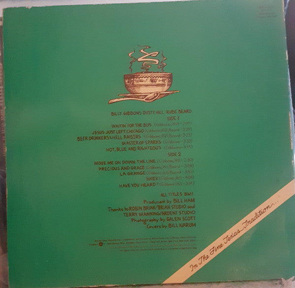 Image of Back Cover of LP - VG/VG+ - ZZ TOP, Tres Hombres (Warner Bros. Records Shield Labels With No Rights Society; K 56 603, Europe 1980s Reissue, Gatefold, Inner, German Price Code U On Rear Sleeve), Light shelf wear,  - 1416110C