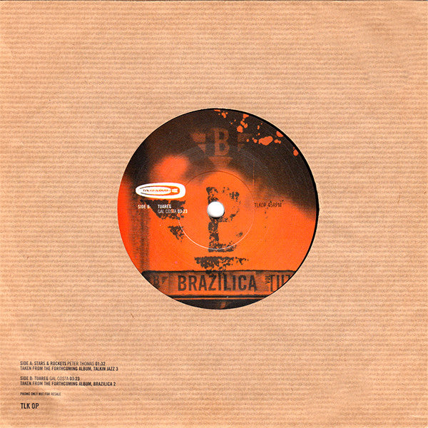 Image of Back Cover of 7" - /VG - PETER THOMAS / GAL COSTA, Stars & Rockets / Tuareg (Talkin' Loud; TLK OP, UK 1997, Stamped Sleeve), Light marks. WOL., LATIN!!! - 1326181E