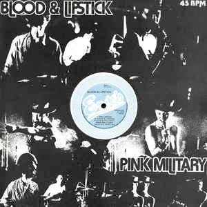 Image of Front Cover of 3614105C: 12" - PINK MILITARY, Blood and Lipstick (Erics; 002, UK 1979, Die Cut Picture Sleeve) Light surface marks, Creasing to sleeve  VG/VG