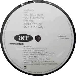 Image of Label Cover of LP - VG/G+ - A CERTAIN RATIO, Good Together (A&M Records; AMA 9008, UK 1989, Inner), ,  - 1216253C