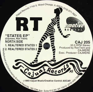 Image of Front Cover of 12" - /VG+ - RT, States EP (Cajual Records; CAJ 205, Emotive Records    CAJ 205, US 1993), pen on label - minor, A1	Realtered States 1	A2	Realtered States 2	B1	Magic Woman	B2	Can We All Just Get Along - 2446081S