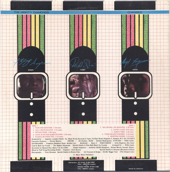 Image of Back Cover of LP - VG/G+ - THE MIGHTY DIAMONDS, Changes (Music Works Records; 11981, UK 1982), Light Marks only.,  - 2316301C