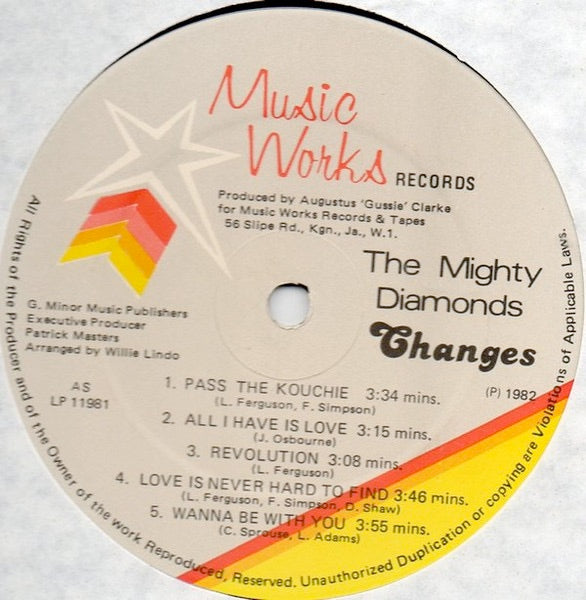 Image of Label Cover of LP - VG/G+ - THE MIGHTY DIAMONDS, Changes (Music Works Records; 11981, UK 1982), Light Marks only.,  - 2316301C