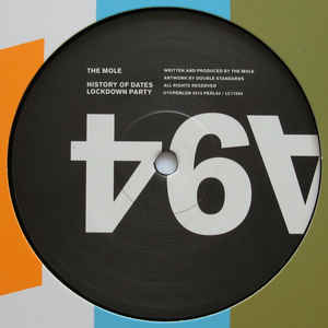Image of Front Cover of 12" - VG/G+ - THE MOLE, History Of Dates (Perlon; PERL94, Germany 2013, Company Sleeve), Sticker ghost on front sleeve and wear along opening. Small writing on label, A1 History Of Dates	A2 Lockdown Party	B Lockdown Party (Sprinkles' Crossfaderama) - 4116275C