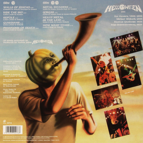 Image of Back Cover of LP - VG+/VG+ - HELLOWEEN, Walls Of Jericho (Sanctuary Records; BMGRM078LP, UK 2015 Reissue, 180 Gram Vinyl), ,  - 0926325E