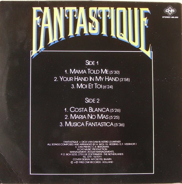 Image of Back Cover of 4524185E: LP - FANTASTIQUE, Fantastique (CNR; 495.055, Netherlands 1982) Light wear to edge of sleeve and evidence of previous price sticker.  VG/EX