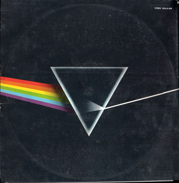 Image of Back Cover of LP - VG/G - PINK FLOYD, The Dark Side Of The Moon (Harvest; SHVLA.804, Australia 1973, Laminated Gatefold Sleeve, No Posters, No Stickers), Hairlines and long light marks, Laminate bubbling and genereal wear to sleeve, Intact. ,  - 3216395C