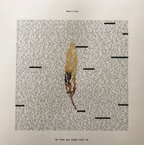 Image of Front Cover of LP - EX/EX - BEAR S DEN, So That You Might Hear Me (Communion Records; COMM300, Caroline International    COMM300, Europe 2019, Gold Foil Blocked Cover, Inner, Gold Foil Blocked Print), Opened Instore, Still In Shrinkwrap,  - 2546026S