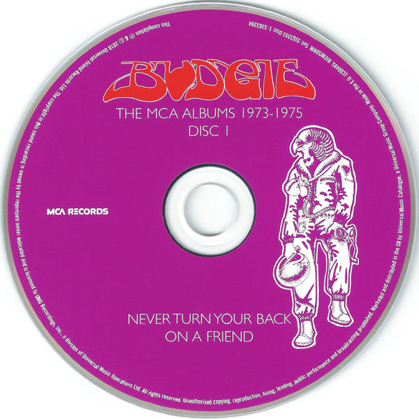 Image of Label Cover of 3xCD - VG+/VG+ - BUDGIE, The MCA Albums 1973-1975 (MCA Records; 5363393, UK & Europe 2016, Slipcase, 3 Inners & Booklet), Clean copy,  - 3216249C
