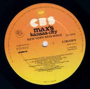Image of Label Cover of LP - VG+/EX - VARIOUS, Max's Kansas City - New York New Wave (CBS; S CBS 82670, UK 1978), ,  - 3826190E