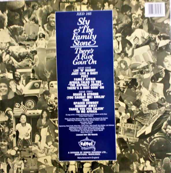 Image of Back Cover of LP - VG/VG - SLY AND THE FAMILY STONE, There's a Riot Going On (Edsel; XED 165, UK 1980s Reissue, Gatefold), ,  - 4226028E