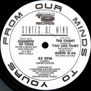 Image of Front Cover of 12" - /G+ - STATES OF MIND (RICHIE HAWTIN), Elements Of Tone (Plus 8 Records; PLUS8001L, Canada 1990), few scuffs and marks - nothing major,  - 1746371S
