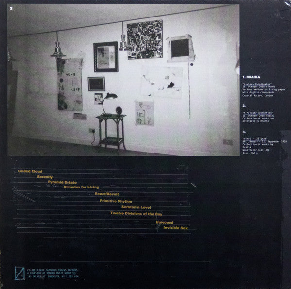 Image of Back Cover of LP - VG/VG+ - DRAHLA, Useless Coordinates (Captured Tracks; CT-296, US 2019, Insert, Cardinal Red Vinyl, Ltd to 800), Feint ring wear,  - 4146010S