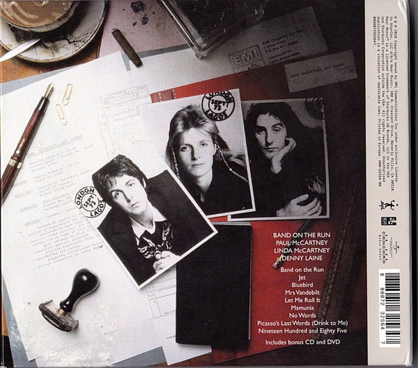 Image of Back Cover of 3xCD - VG+/VG - PAUL MCCARTNEY & WINGS, Band on the Run (MPL; 4991762, Europe 2010 Reissue, Booklet, 2CDs & DVD), ,  - 0916032C