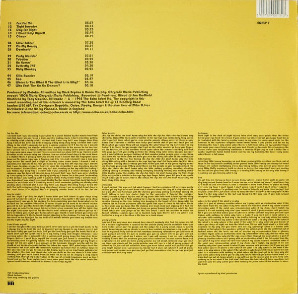 Image of Back Cover of 5014235C: 2xLP - MOLOKO, Do You Like My Tight Sweater? (Echo; ECHLP 7, UK 1995) Sleeve has wear at edges, corners and spine. Creasing too  VG/VG+