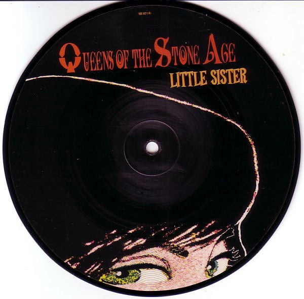 Image of Back Cover of 7" - VG/G+ - QUEENS OF THE STONE AGE, Little Sister (Interscope Records; 988 067-1, UK & Europe 2005, Stickered Plastic Sleeve, Picture Disc), Vinyl has lots of light marks.,  - 4216033C