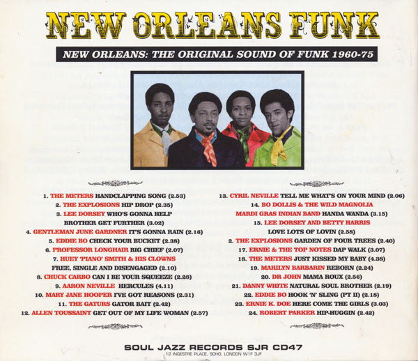 Image of Back Cover of CD - VG+/EX - VARIOUS, New Orleans Funk (New Orleans: The Original Sound Of Funk 1960-75) (Soul Jazz Records; SJR LP47, UK 2000, Booklet), ,  - 4056072S