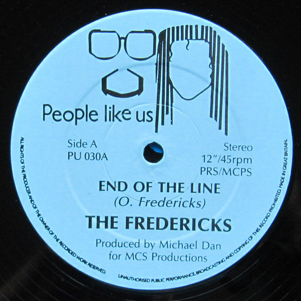 Image of Label Cover of 1714526C: 12" - THE FREDERICKS, End Of The Line / Bassline Wilderness (People Like Us; PU 030, UK 1980s, Picture Sleeve) Light wear on pic sleeve, disc looks EX.  VG/VG+