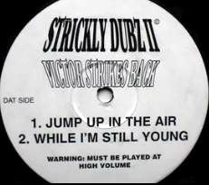 Image of Back Cover of 12" - /G+ - STRICKLY DUBZ II, Victor Strikes Back (Strickly Dubz; VIC 2, UK 1997, Plain Sleeve), scuffs and hairlines both sides. pen on label - minor, A1 Spread OutA2 Hold Up Ya Hand	B1 Jump Up In The AirB2 While I'm Still Young - 3646194S