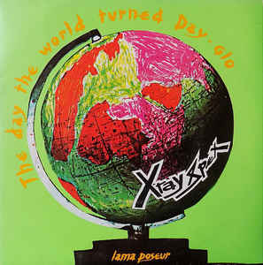 Image of Front Cover of 0656050S: 7" - X-RAY SPEX, The Day The World Turned Day-glo / Lama Poseur (EMI International; INT 553, UK 1978, Orange Vinyl.)   VG+/VG+