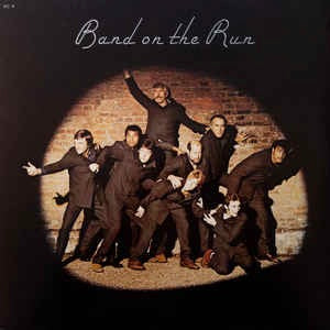 Image of Front Cover of 1624143E: LP - PAUL MCCARTNEY AND WINGS, Band On The Run (Apple Records; DC 9, Apple Records    C 066 05.503, France 1978 Reissue, Inner, Poster, Yellow Vinyl. Inner is UK (G&L)) Sleeve has large sticker and rip on left  VG/VG+