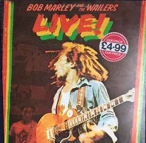 Image of Front Cover of 4715403C: LP - BOB MARLEY AND THE WAILERS, Live! (Island Records; ILPS 9376, UK 1975, Inner, Yellow-orange label-design) Conservative grading, nice copy.                                                               VG/VG