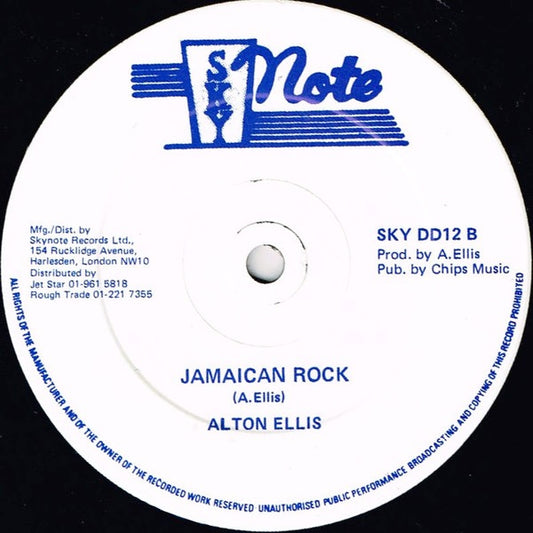 Image of Front Cover of 2244134S: 12" - ALTON ELLIS, For Ever And Ever / Jamaican Rock (Sky Note; SKY DD12, UK , Plain Sleeve) Marks on vinyl. Light clicks on a side caused by unseen blemish (on roughly first half).  /G+