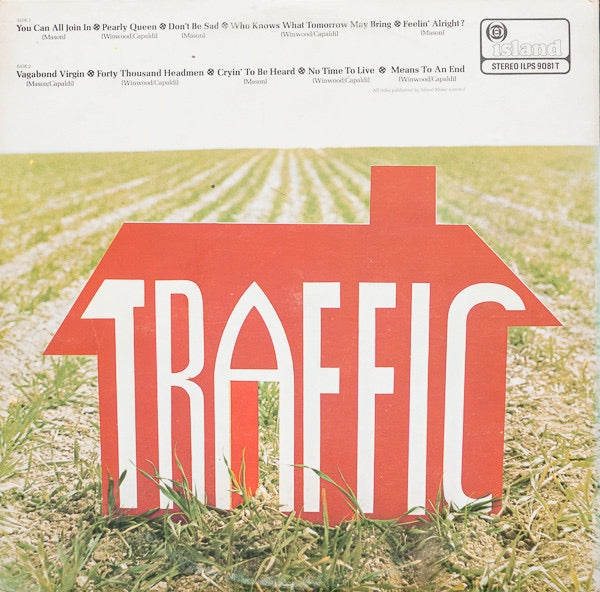 Image of Back Cover of 4724232E: LP - TRAFFIC, Traffic (Island Pink/Eye Logo; ILPS9081T, UK 1968, Gatefold, Stapled In Booklet, Garrod & Lofthouse Printed Sleeve) Heavy Fogging - Plays VG  VG/G+