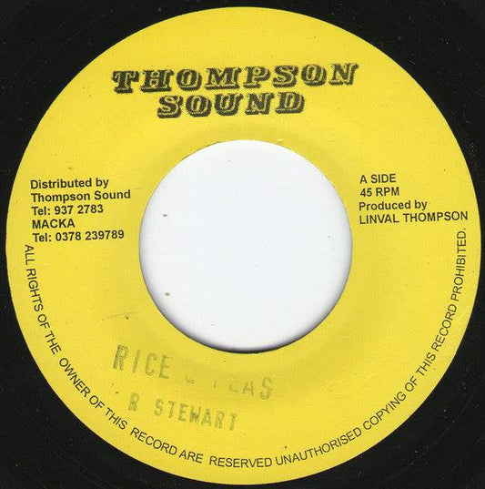 Image of Front Cover of 1515160C: 7" - ROMAN STEWART, Rice And Peas (Thompson Sound; TSD 005, Jamaica 1990s Reissue, Stamped Titles)   /VG