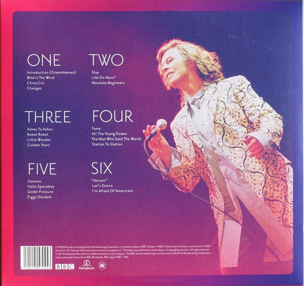 Image of Back Cover of 3614142C: 3xLP - DAVID BOWIE, Glastonbury 2000 (Parlophone; 0190295570453, Europe 2018, Triple Gatefold, Repress. Corrected rear sleeve.) Still SEALED In Shrinkwrap  EX/M