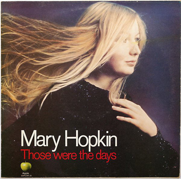Image of Front Cover of 3345177S: LP - MARY HOPKIN, Those Were the Days (Apple; SAPCOR23, UK 1972) Edge wear and sticker residue.  VG/VG+