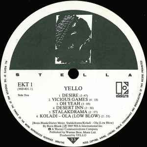 Image of Label Cover of 4225203E: LP - YELLO, Stella (Elektra; EKT 1, UK 1985, Inner)   VG/VG