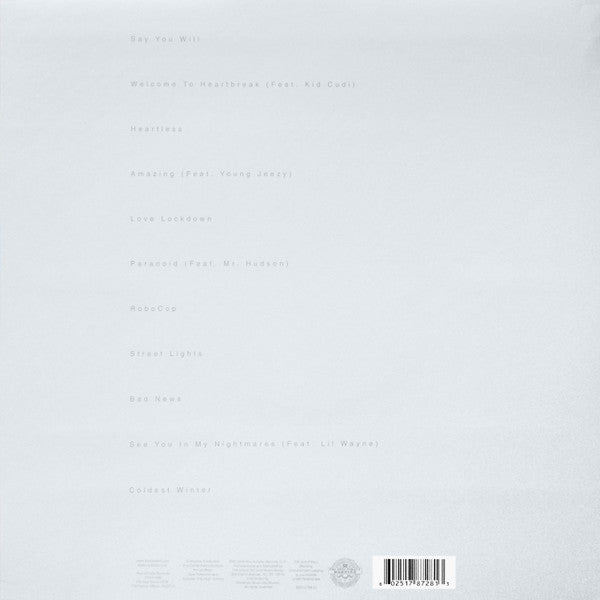 Image of Back Cover of 0155099S: 2xLP - KANYE WEST, 808s & Heartbreak (Roc-A-Fella Records; B0012198-01, US 2014 Reissue, Double Gatefold, 2 Inserts, Deluxe Collector's set/With CD)   NEW/NEW