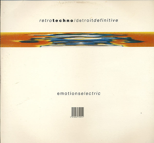 Image of Front Cover of 2xLP - VG/G+ - VARIOUS, Retro Techno / Detroit Definitive - Emotions Electric (Network Records; RETRO LP1, UK 1991, 2 Inners), Lots of light marks on each side. Some slight edge wear to the sleeve and discolouring from storage.,  - 2346210S