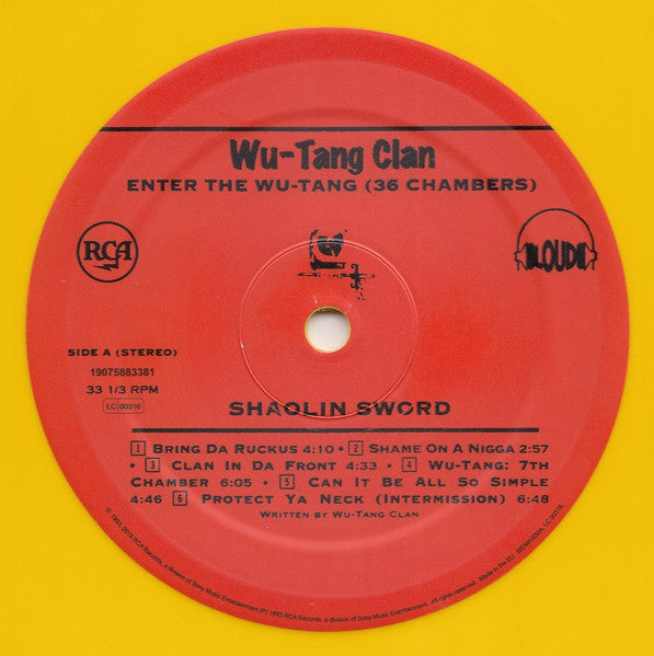 Image of Label Cover of LP - VG+/VG+ - THE WU-TANG CLAN, Enter The Wu-Tang (36 Chambers) (Legacy Vinyl; 190758833811, UK 2018 Reissue, Picture Sleeve, Limited Edition Yellow Vinyl), ,  - 2326004E