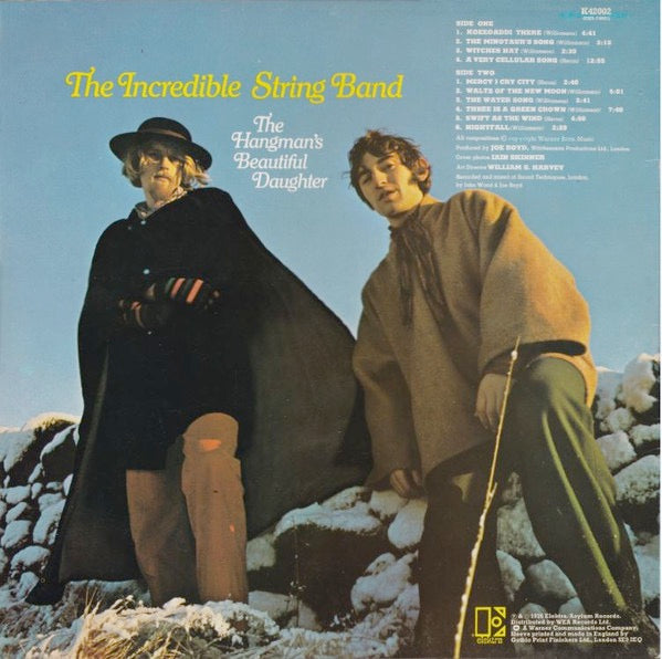 Image of Back Cover of 2714134C: LP - THE INCREDIBLE STRING BAND, The Hangman's Beautiful Daughter (Elektra Red; K42002, UK 1976 Reissue) Pressing fault which bumps for a few rotations.  VG+/VG