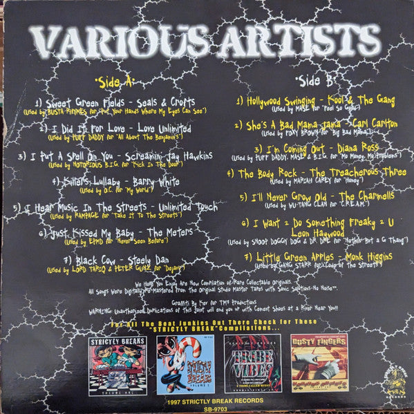 Image of Back Cover of 0426091E: LP - VARIOUS, Strictly Breaks 3 (Strictly Breaks; SB9703, US 1997, Picture sleeve) Light marks. Sleveve in shrinkwrap (opened).  EX/VG