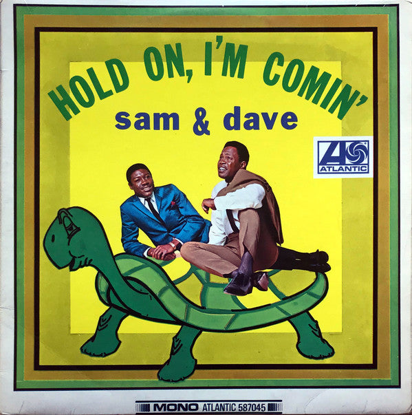 Image of Front Cover of LP - G+/G+ - SAM & DAVE, Hold On I'm Coming (Atlantic Plum & Orange; 587045, UK 1966, Laminated Front Sleeve, Mono), scuffs and marks both sides. minimal wear to sleeve - some staining front sleeve,  - 1646038S