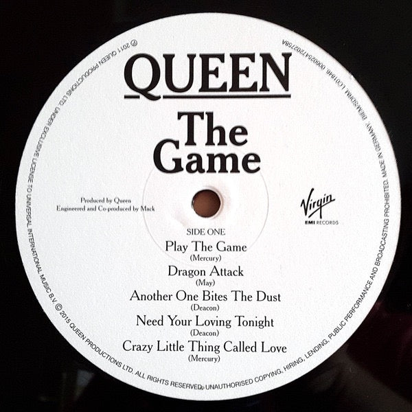 Image of Label Cover of LP - VG+/VG+ - QUEEN, The Game (EMI; 00602547202758, UK 2015 Reissue, Silvered Sleeve, Inner, Half-Speed Mastered), ,  - 1916019C
