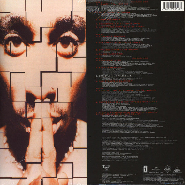 Image of Back Cover of 2xLP - EX/EX - 2PAC, Strictly 4 My N.I.G.G.A.Z... (Universal Music; 602527950181, Europe 2018 Reissue, Picture Sleeve, 25th Anniversary Edition), ,  - 0946056S