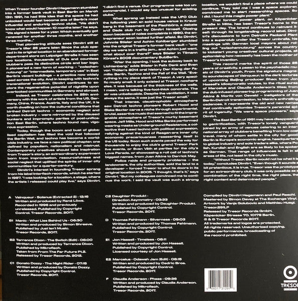 Image of Back Cover of 3xLP - VG+/VG - VARIOUS, Dreamy Harbor (Tresor; TRESOR291LP, Germany 2017, Printed PVC Outer Sleeve), ,  - 2215565C